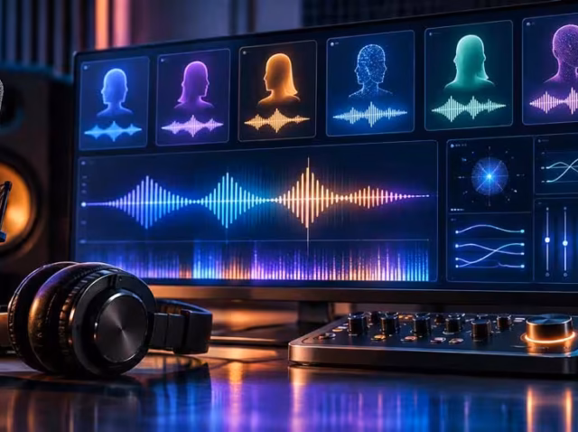 ai-voice-generator-statistics AI voice generator statistics 2026 chart showing cost per audio hour by vendor Voice-Hour Cost Index comparing ElevenLabs, Google Chirp 3 HD and Amazon Polly text to speech pricing