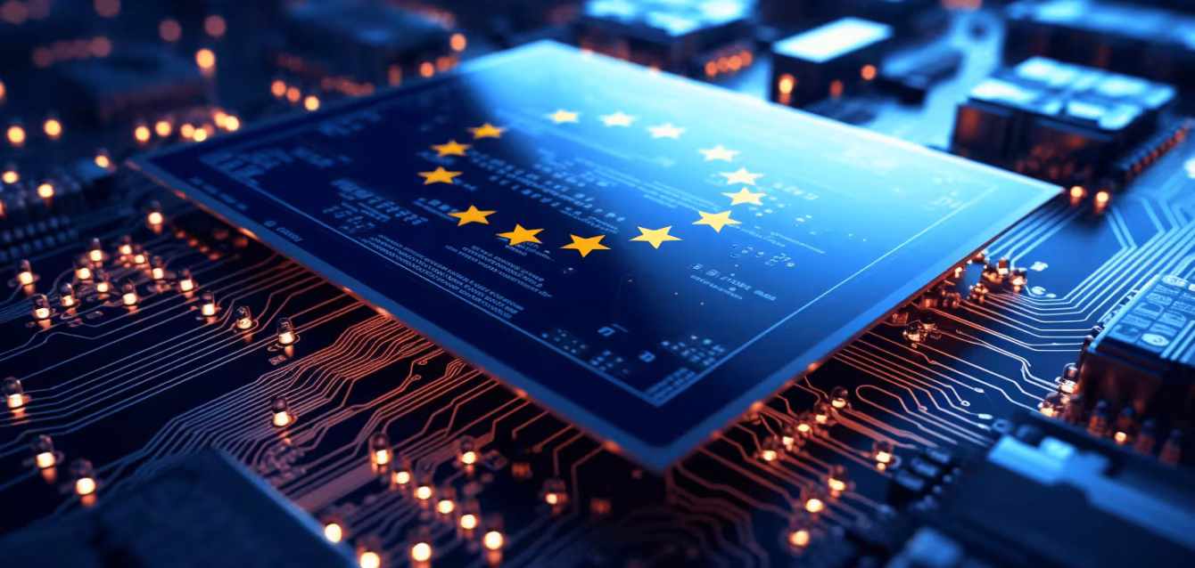 europe-semiconductor-statistics Europe semiconductor statistics 2026 chart showing Europe's share of global chip sales falling to 5.55% EU chip market share decline Dec 2024 to July 2026 ECDS index by Axis Intelligence Research