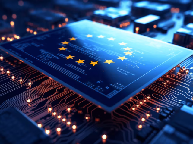 europe-semiconductor-statistics Europe semiconductor statistics 2026 chart showing Europe's share of global chip sales falling to 5.55% EU chip market share decline Dec 2024 to July 2026 ECDS index by Axis Intelligence Research