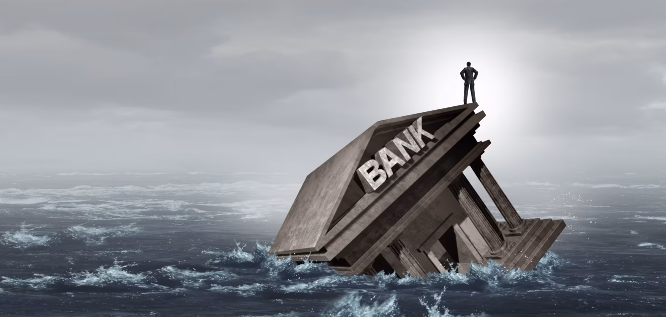 Bank failure 2026 chart showing six US bank failures with $1.45 billion in assets and a $243.3 million FDIC loss US bank failures by year since 2007 and the Failure Loss Severity Ratio by bank size, small banks costing the FDIC 25.69 cents per dollar