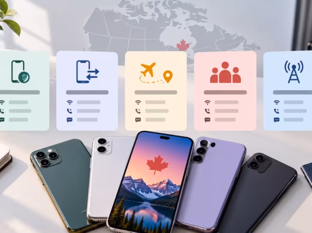 cell-phone-plan-cost-canada Cell phone plan cost in Canada 2026 comparing Bell and Rogers with flanker brands Lucky Mobile, chatr and Public Mobile Canadian phone plans from to a month showing the share of Big Three prices tied to bundle and AutoPay credits Cell Phone Plan Cost Canada 2026