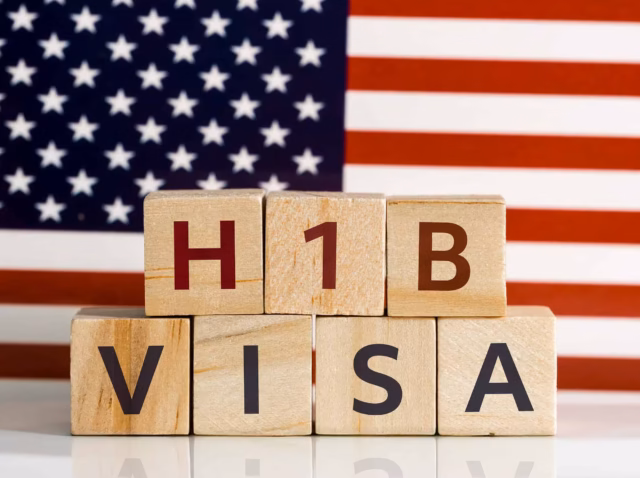 h1b-visa-statistics H1B visa statistics 2026 chart showing FY2027 registrations at 211,600, down 72% from the FY2024 peak, H-1B lottery odds by wage level 2026 with the Axis H-1B Entry Barrier Index reading of 66.0, H1B visa statistics 2026