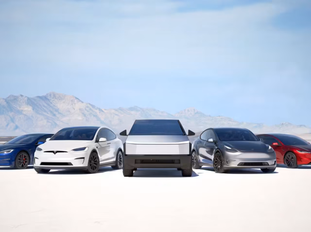 tesla-cost-of-ownership Tesla cost of ownership 2026 chart showing five-year cost by trim for Model 3 and Model Y Tesla depreciation from 176 Certified Pre-Owned listings: Model 3 keeps 56.4% and Model Y 57.1% after five years